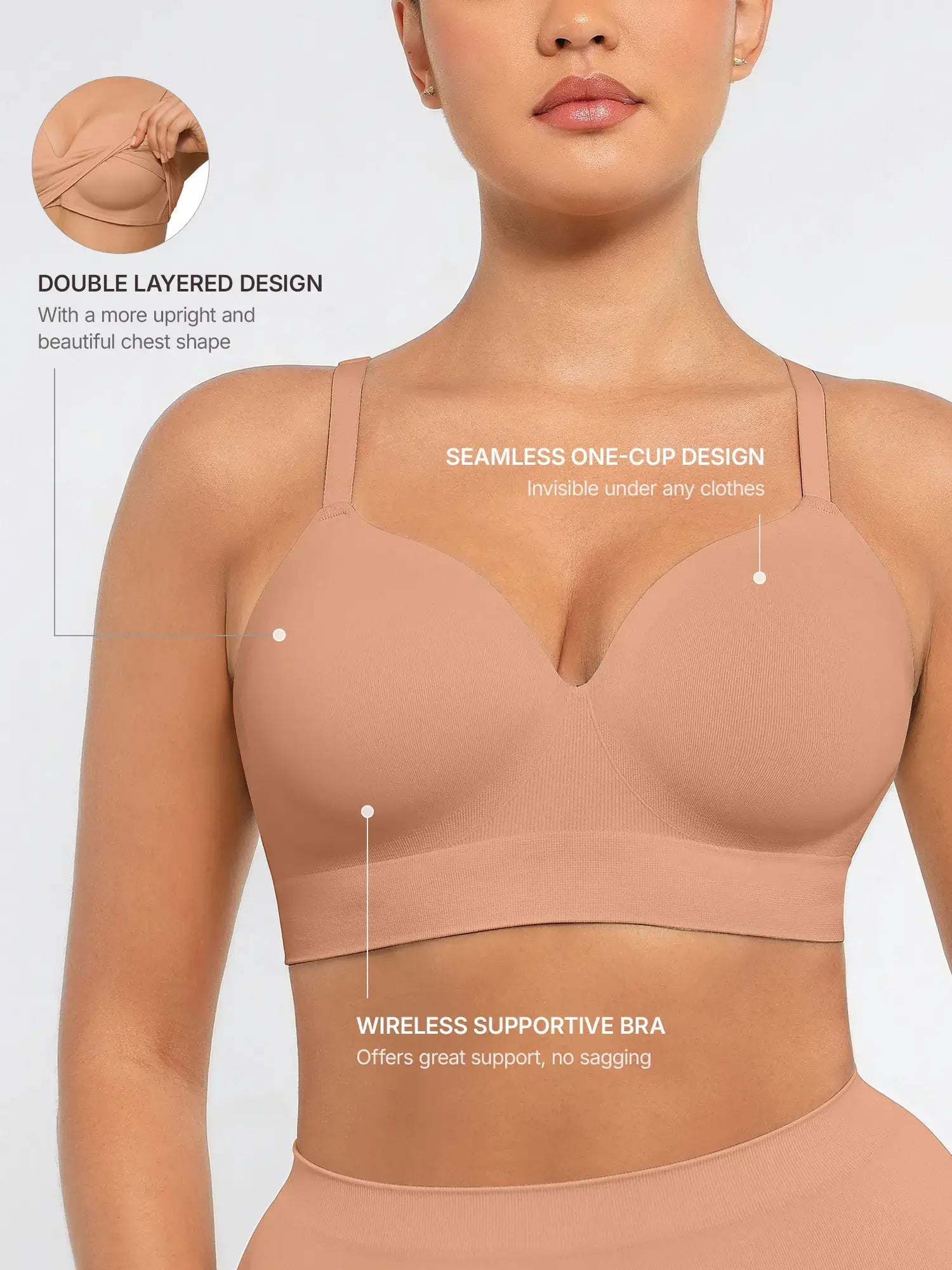 Wireless Push-Up Seamless Comfort Full Coverage Bra